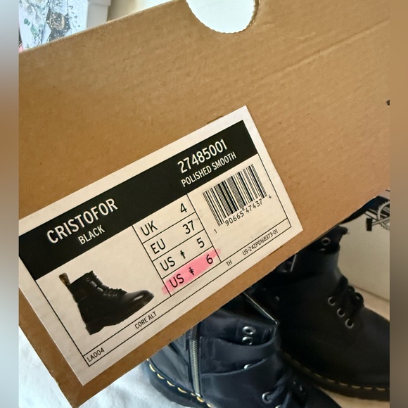 DR MARTENS CRISTOFOR BLACK LEATHER HARNESS LACE UP MOTO BOOTS NEW - Picture 10 of 16